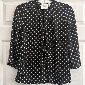 L'Academie Los Angeles Revolve The Low Knot Star Novelty Print Blouse.